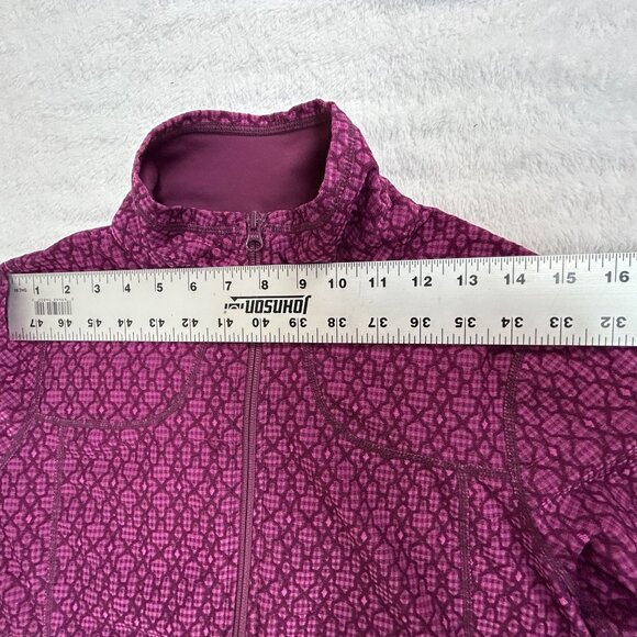 Prana Womens Full-Zip Jacket Pink Pattern Medium Lightweight Stretch Pockets - Picture 6 of 8